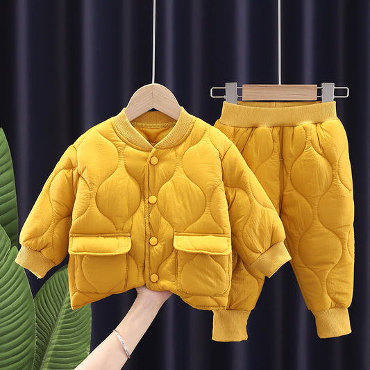 Cold Weather Comfort: Baby Boys' Cotton Wardrobe Set
