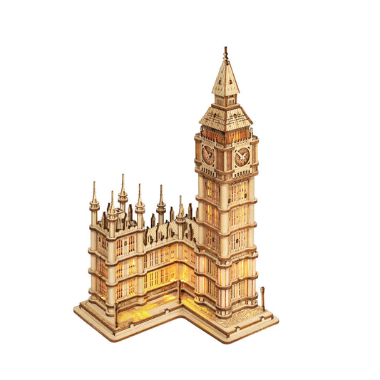 Hands Craft - 3D Laser Cut Wooden Puzzle: Big Ben with lights