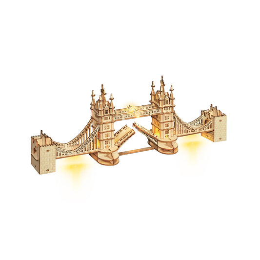 Hands Craft - 3D Laser Cut Wooden Puzzle: Tower Bridge with lights
