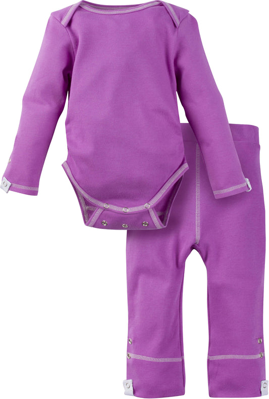 Miracle Blanket - Purple Bodysuit and Solid Purple Pant Outfit - Long Sleeve