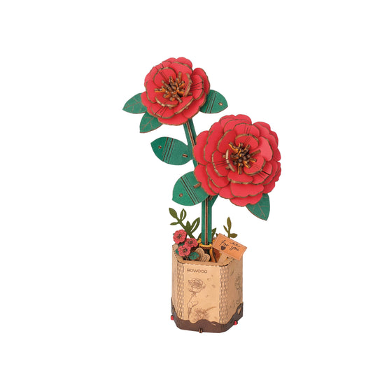 Hands Craft - 3D Wooden Flower Puzzle: Red Camellia