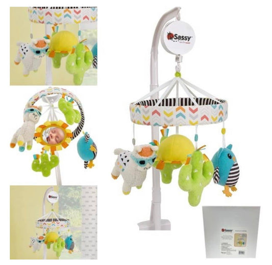 Sassy Crib Baby Products- Llama Peek-A-Boo Musical Mobile